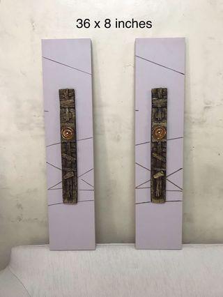 pair of 36 x 8 inches wall hang artwork