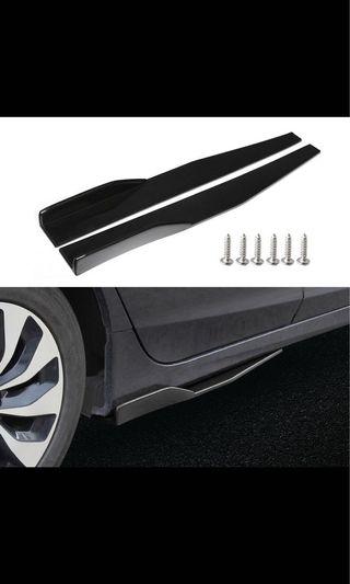 Universal Gloss Black Side Skirt Rocker Splitters Diffuser Wings Add On DIY