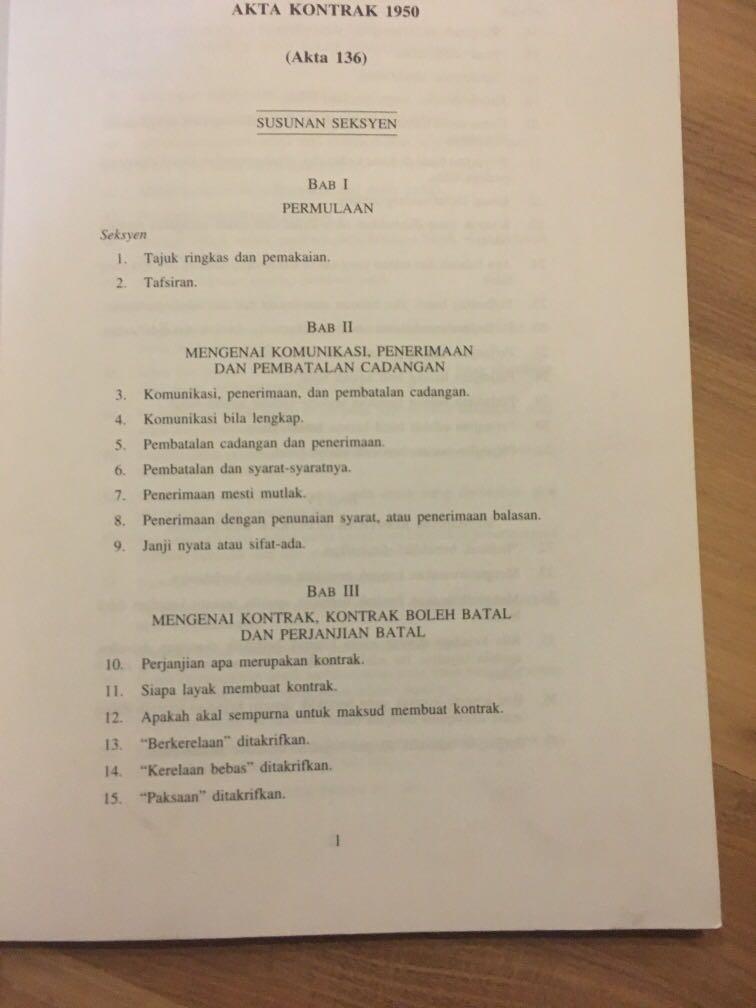 Akta Kontrak 1950 (Akta 136) & Akta Kontrak Kerajaan 1949 ( Akta 