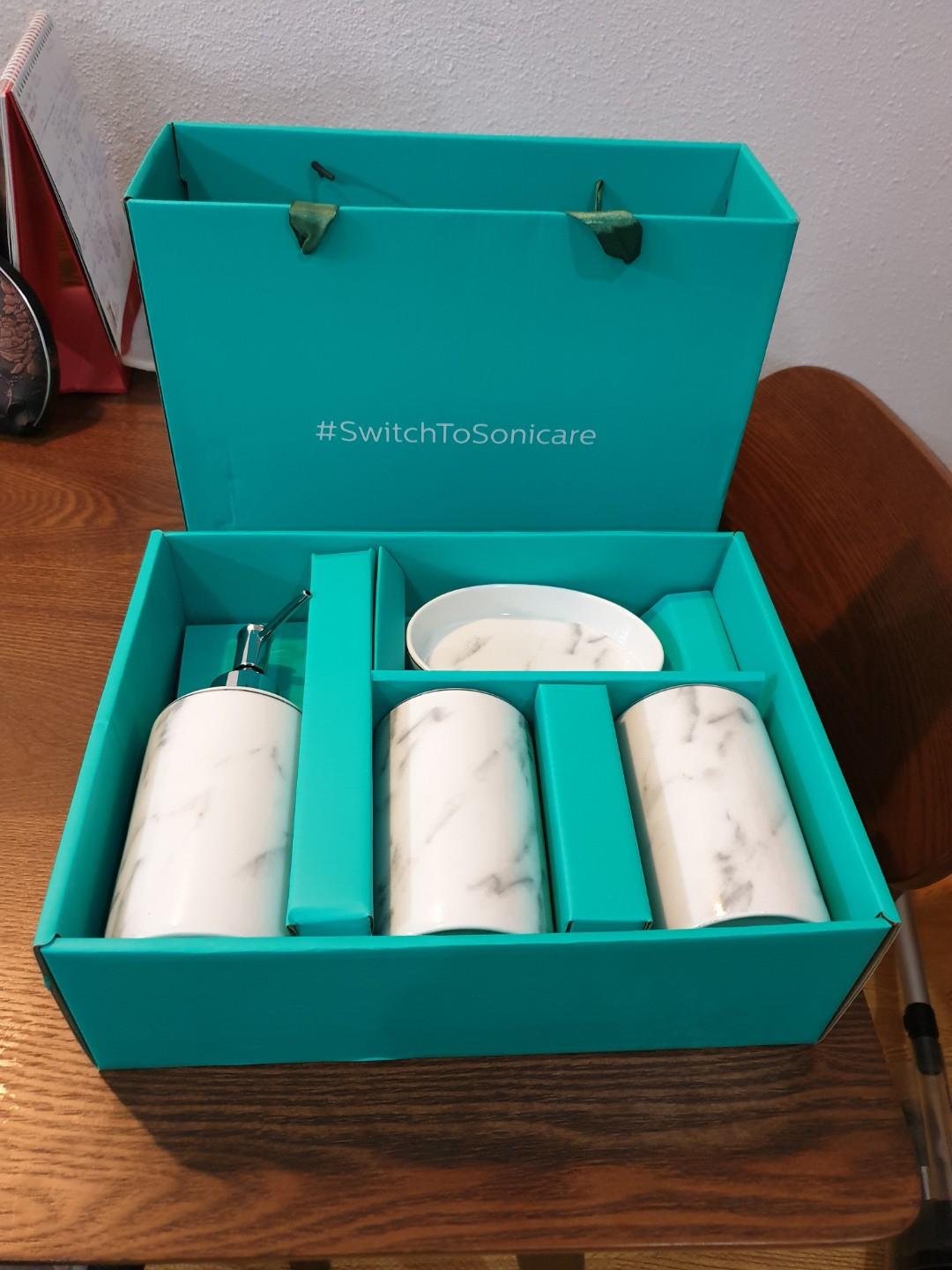 Bathroom sets (Category: Bathroom & Kitchen Fixtures) located in Singapore. Submitted by morley66 (Listing ID 260144330, Image 1). Description: Toiletry Set. Marble design. Brand new pc. I have 2 sets..