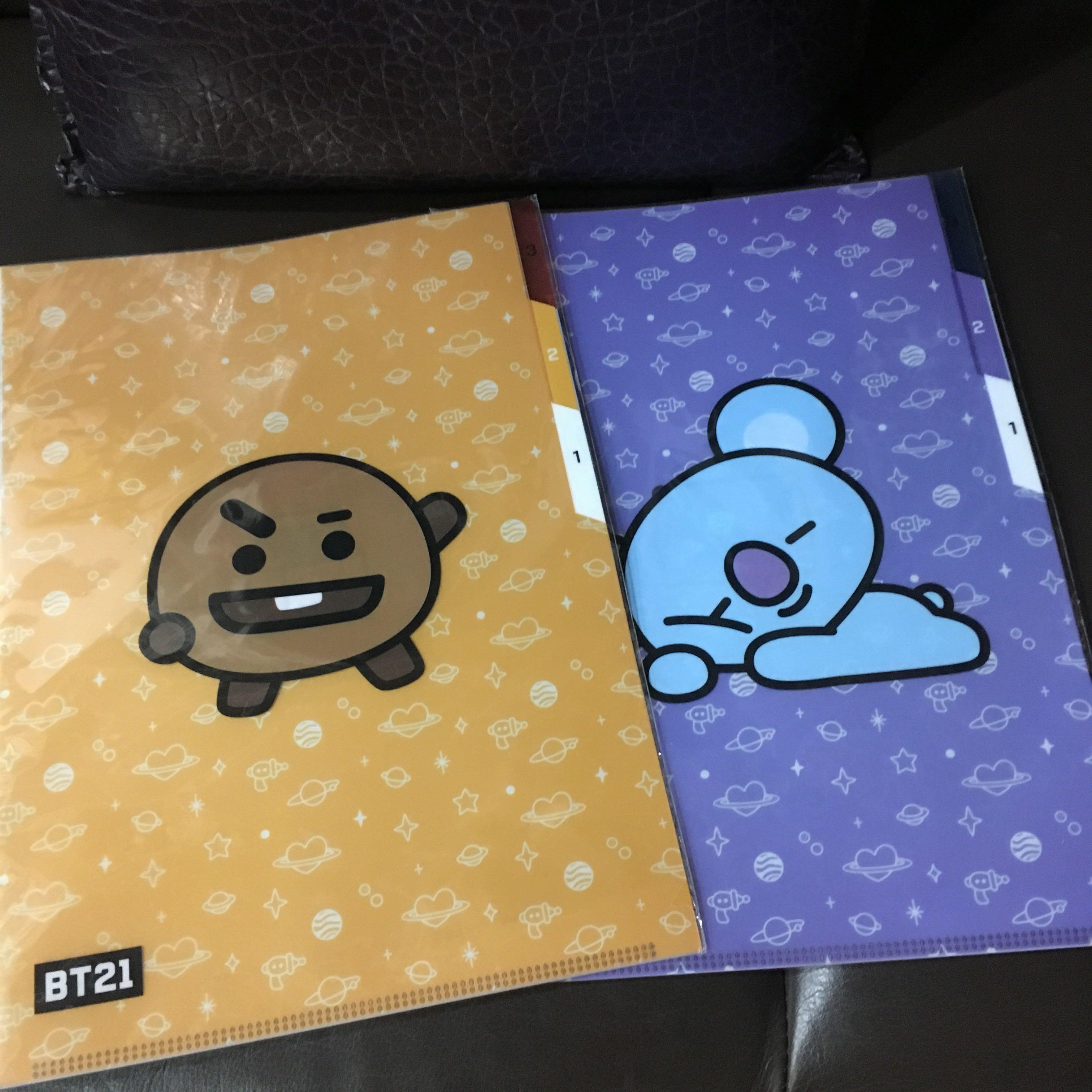 BTS 防彈少年團 BT21 周邊 RM KOYA SUGA SHOOKY 文件夾, 興趣及遊戲, 收藏品及紀念品, 韓流 - Carousell
