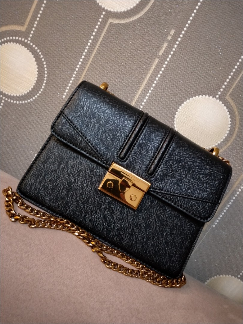 charles and keith front flap push lock bag