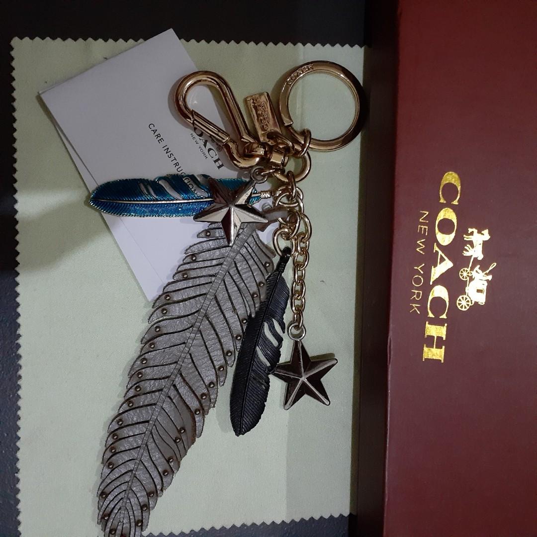 Gantungan Tas Key Chain Bag Charm Coach Original Feather Women S