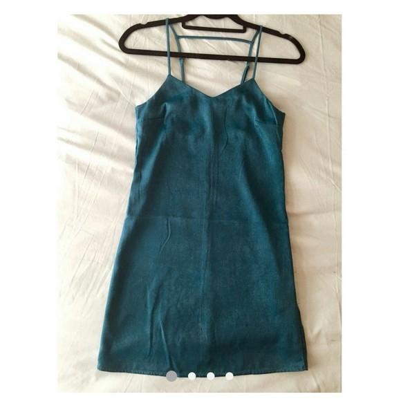 Green cami store slip dress