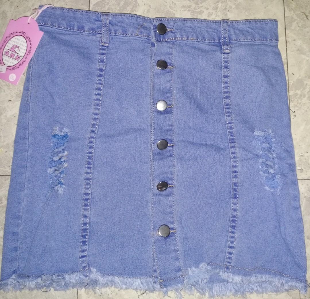 High waist palda maong sales