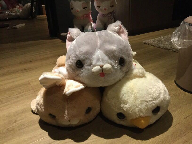 Large Fluffy Grey Kitty Cat Plushie Plush Toy Toys Games