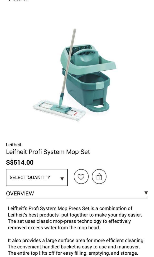 Leifheit Profi System Mop Set, Furniture & Home Living, Cleaning & Homecare  Supplies, Cleaning Tools & Supplies on Carousell