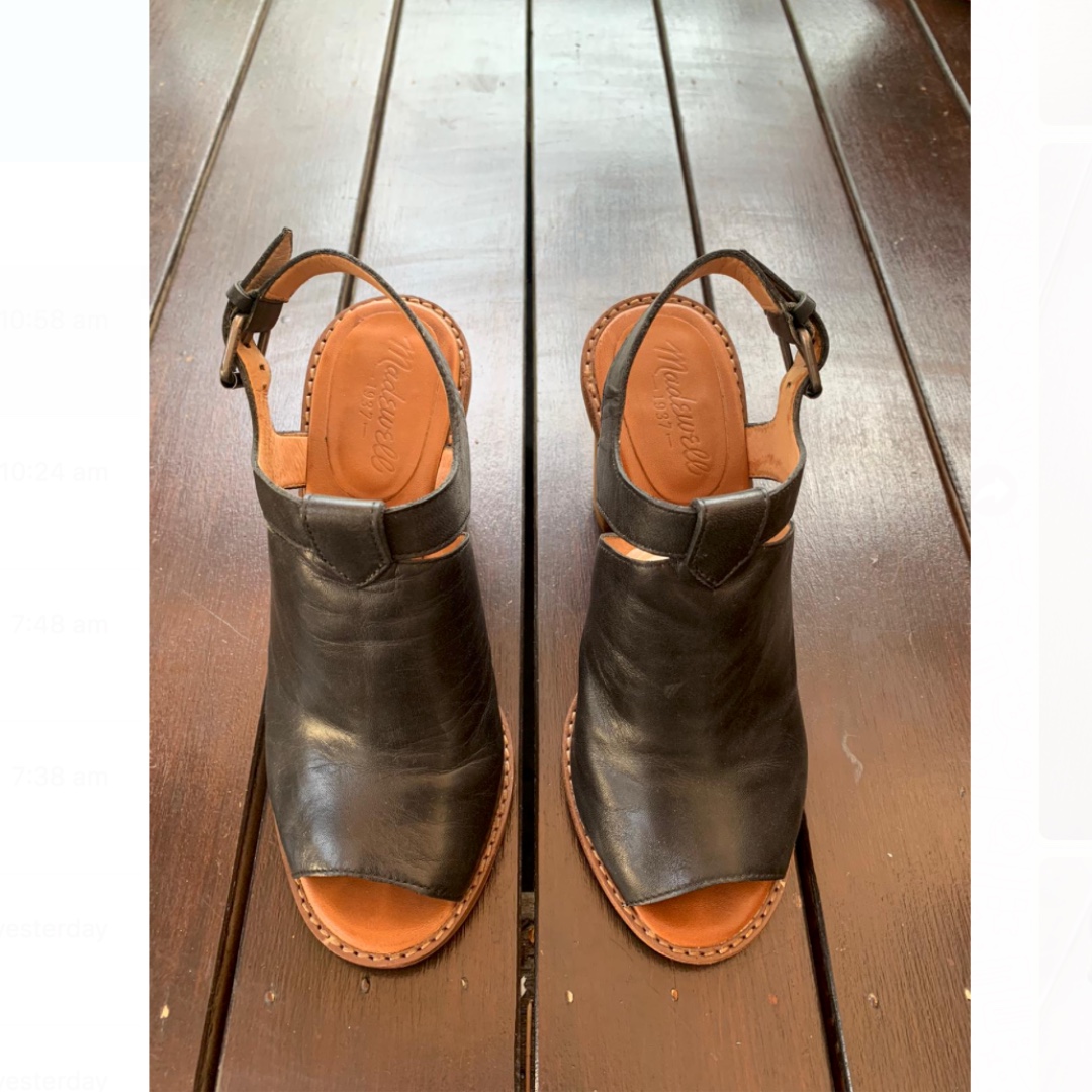 Madewell Cary Sandal in Black Leather