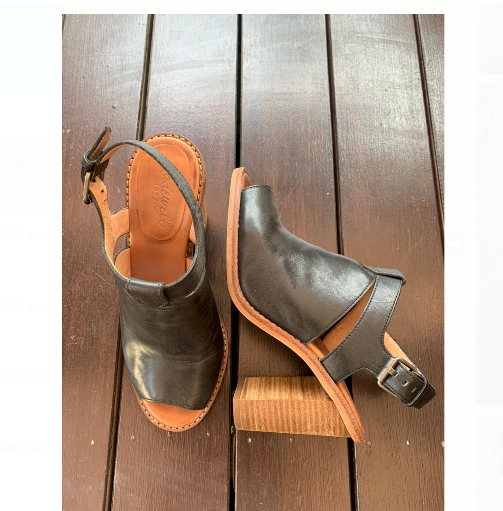Madewell Cary Sandal in Black Leather Women s Fashion Footwear