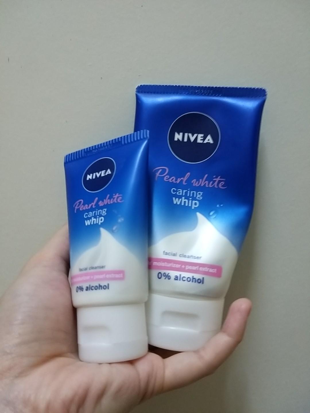 nivea pearl white caring whip foam