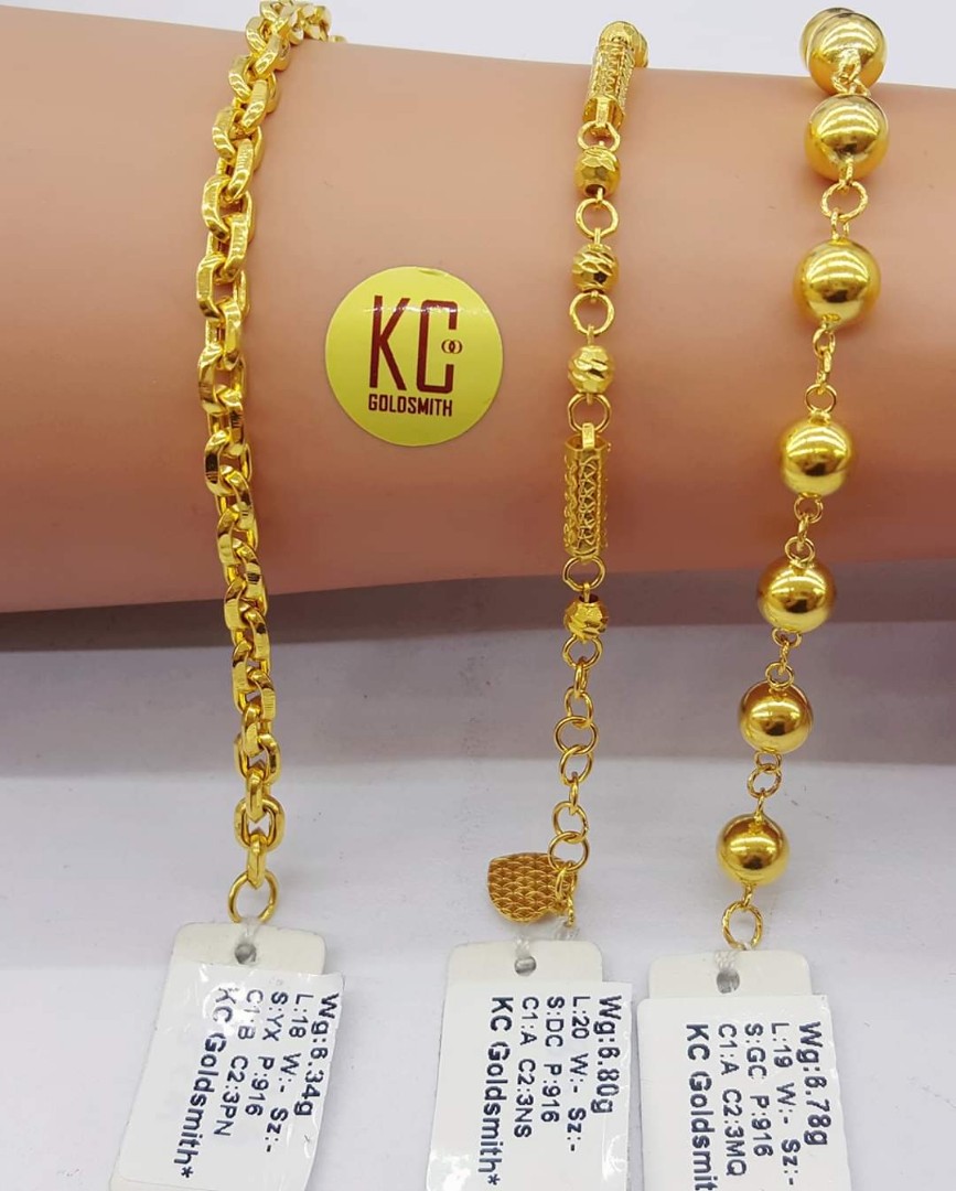 Rantai Tangan Emas 916, Women's Fashion, Jewellery on Carousell