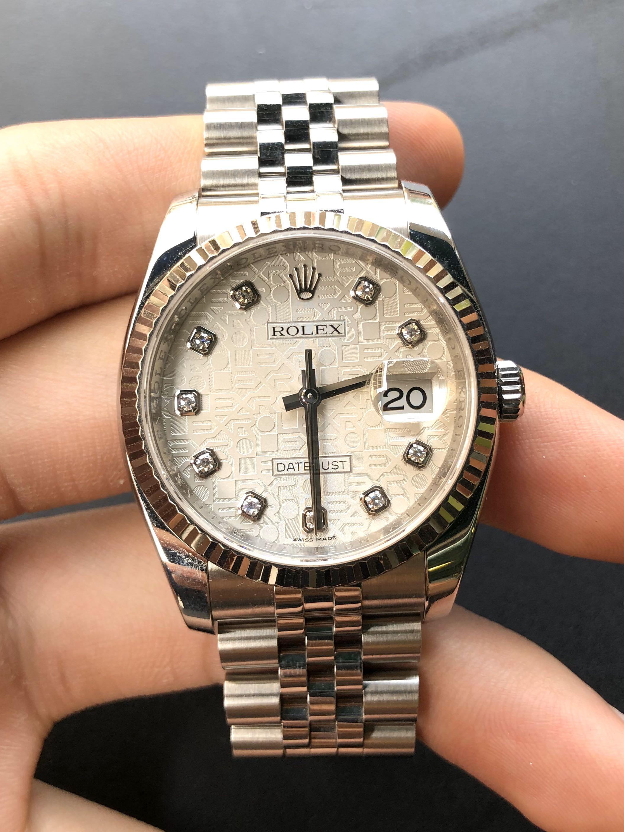 Rolex datejust 116234 computerized diamond dial Men s Fashion Watches Accessories Watches on Carousell