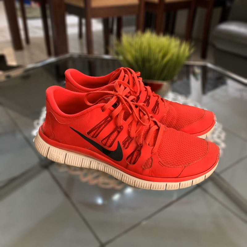 Running Red Orange Shoes, Men's Fashion, Footwear, Sneakers on Carousell