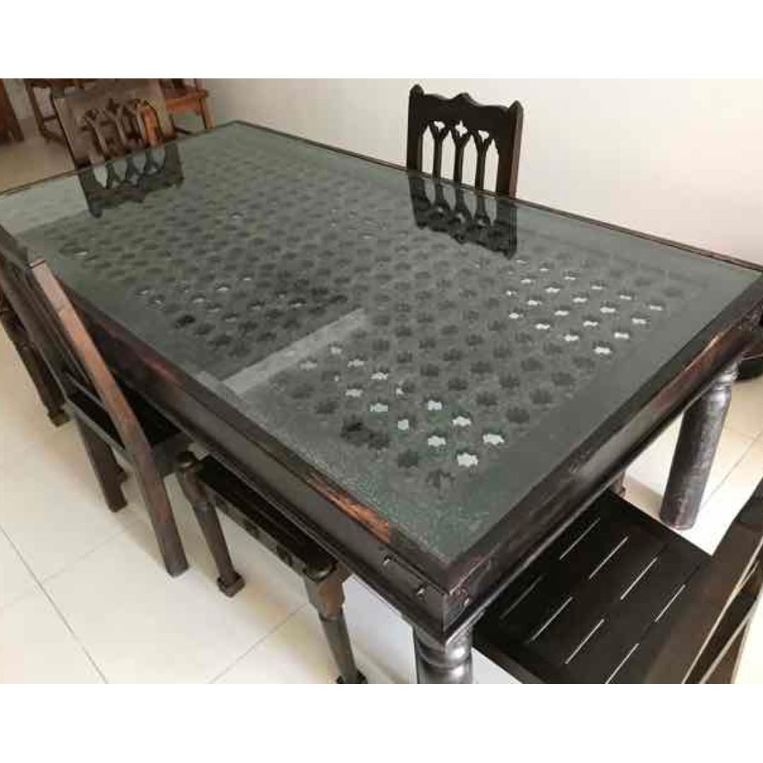 Rustic Dining Table Set Furniture Tables Chairs On Carousell