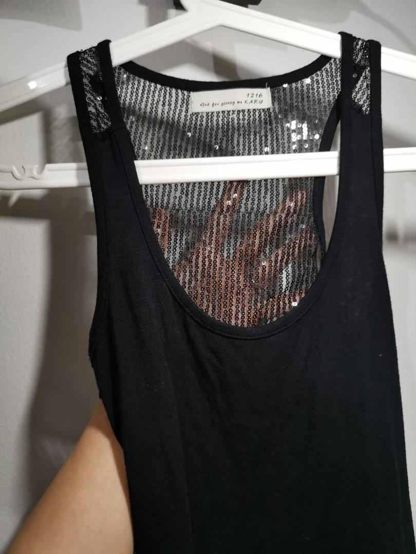 Débardeur Leith Noir Transparent - Taille S, Occasion Très Bon état - Top Léger Et Tendance Pour Femme