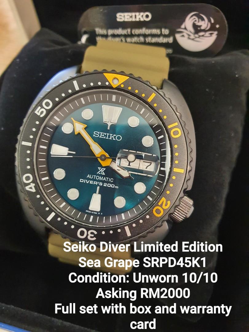Seiko Diver Limited Edition Sea Grape, Men's Fashion, Watches &  Accessories, Watches on Carousell