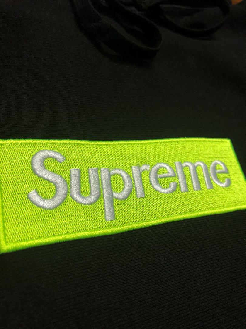 Supreme black sale green box logo
