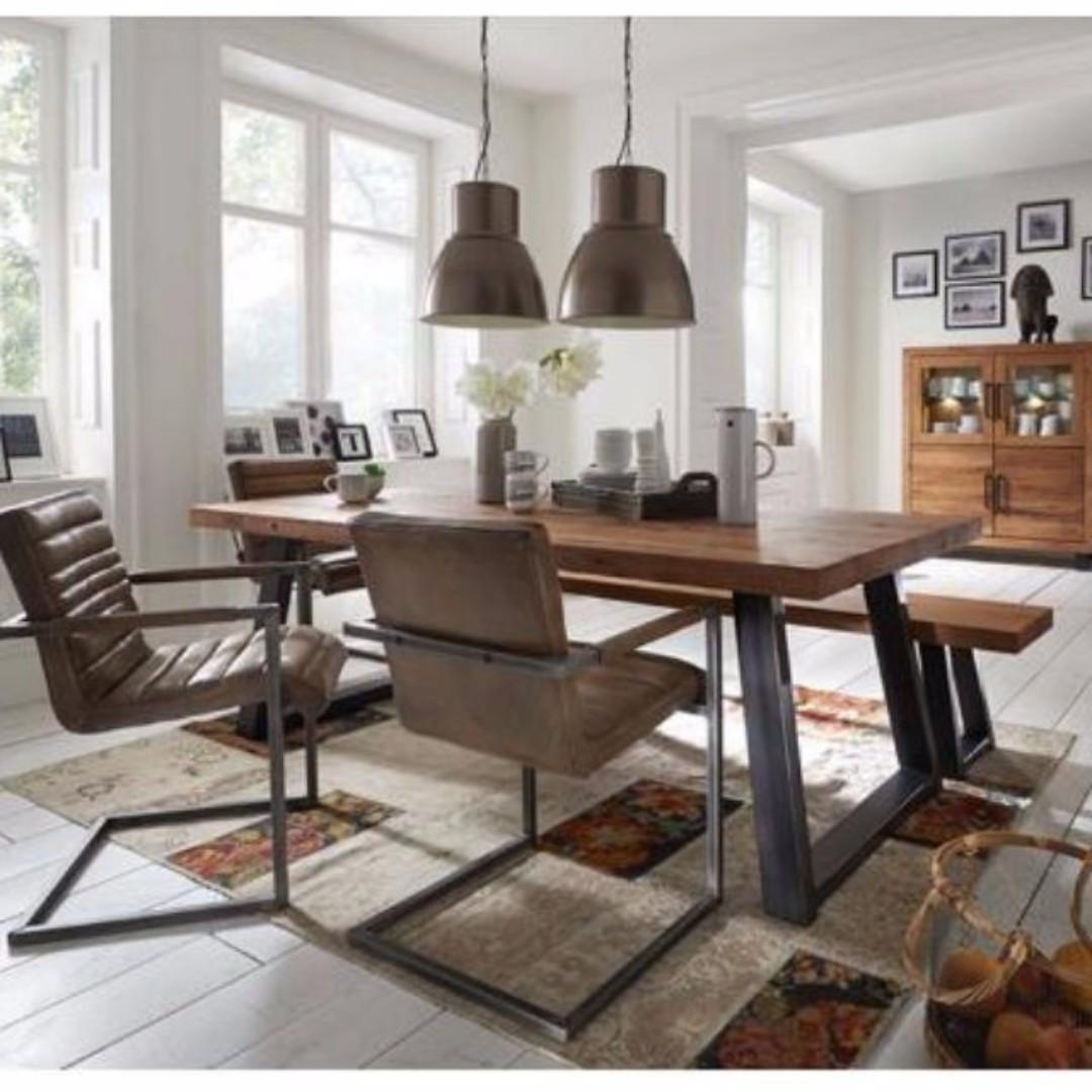 Tsdt 00a Solid Wood Dining Table Bench Office 11 11 Spec Dis Furniture Tables Chairs On Carousell
