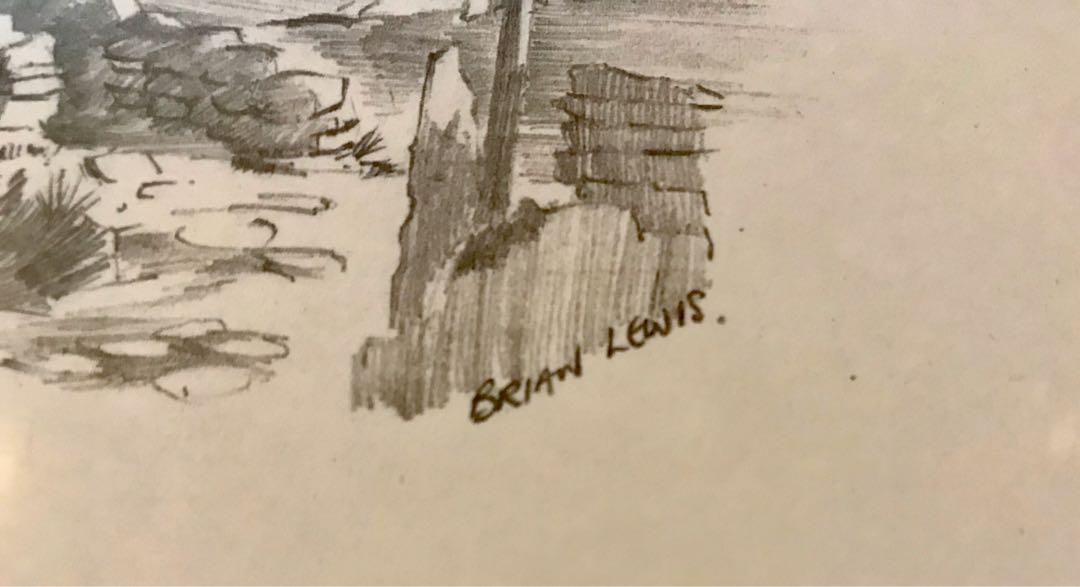 Vintage Art Print Of Pencil Drawing By Brian Lewis Uk Home