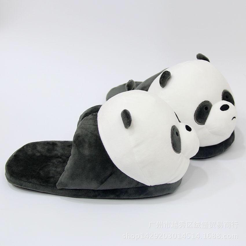 We bare bear panda plush slippers 