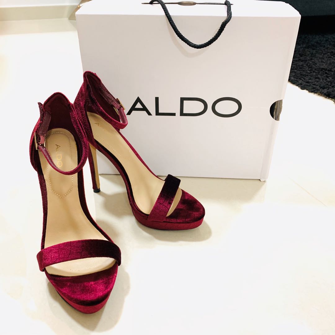 aldo red strappy heels