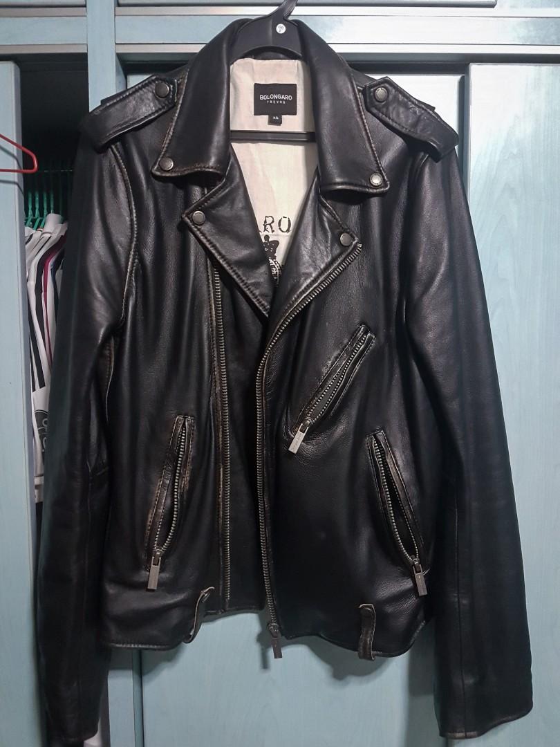 Bolongaro Trevor Leather Biker Jacket Men s Fashion Coats Jackets and Outerwear on Carousell