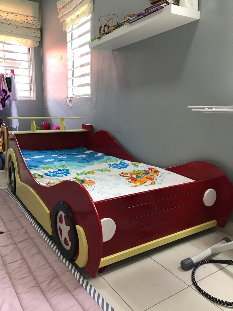 Boy Kids Single Bed Racing Car, Furniture & Home Living, Furniture