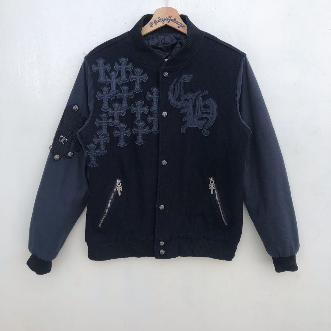 Chrome Hearts Monogram Custom Rework Varsity Jacket (FAKE), Men's ...