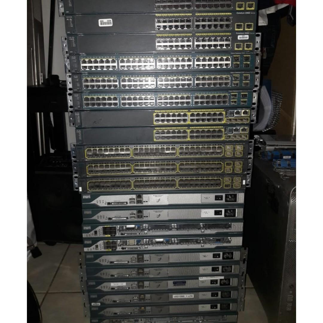 Cisco CCNA LAB (Category: Office & Business Technology) located in Quezon City. Submitted by kokomatching (Listing ID 260347939, Image 1). Description: 2 Cisco 2800 Series Router (2801 or 2811) 2 Cisco Switch 48 Ports POE Layer 3 ( 3560 and 3750 ) 2 Cisco serial Module .