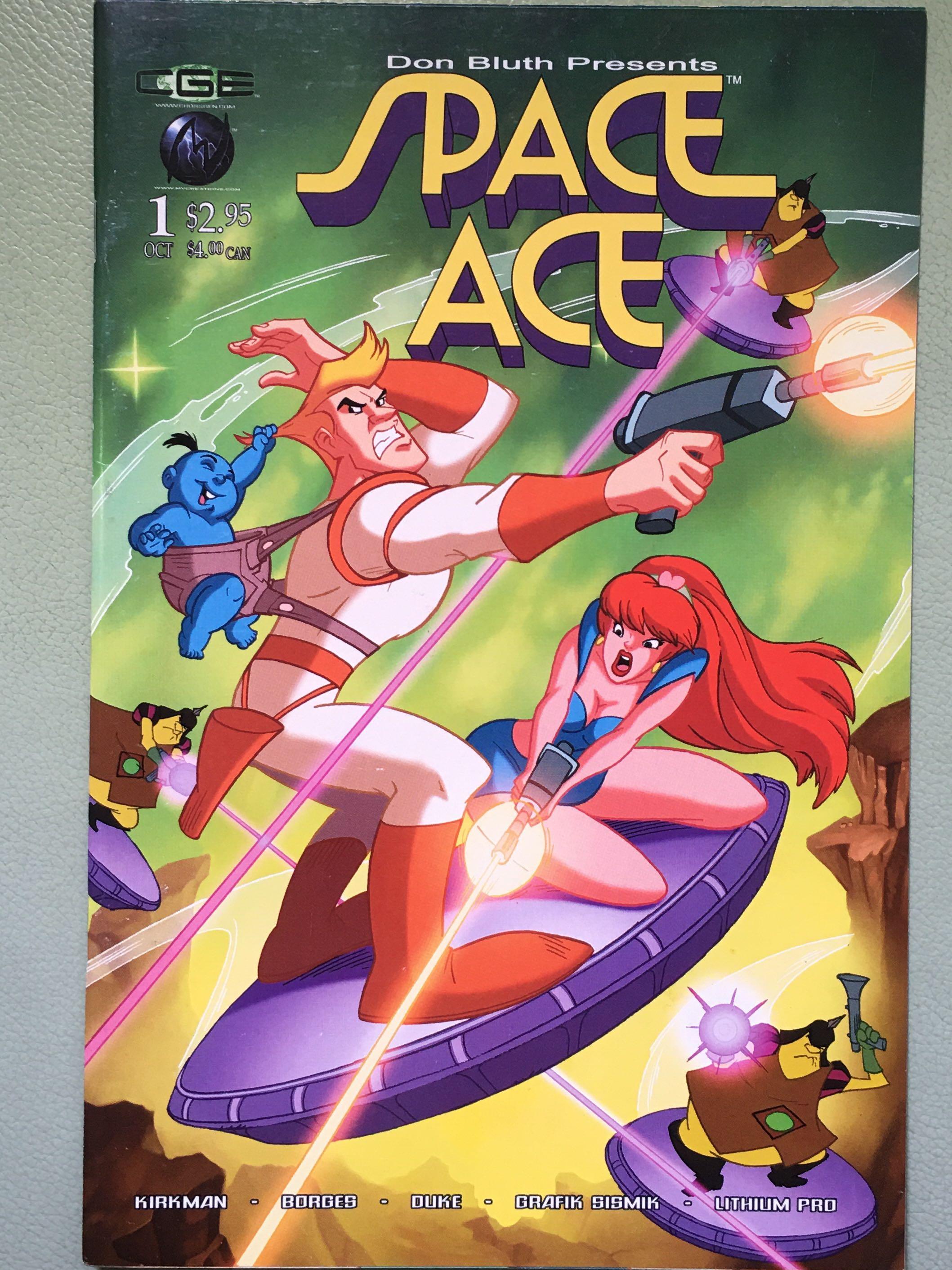 DON BLUTH presents SPACE ACE #1, ROBERT KIRKMAN,writer, 1st U.S. edition, CrossGen Comics (Category: Comics & Manga) located in Mandaluyong City. Submitted by robscollectibles61 (Listing ID 260347712, Image 1). Description: Animation master DON BLUTH presents SPACE ACE #1 (Sept. 2003). Cardstock cover. Bagged & boarded. •Robert KIRKMAN_writer •Paulo BORGES_pencil & ink art, cover art •Pat DUKE & Grafik Sismik_colors.