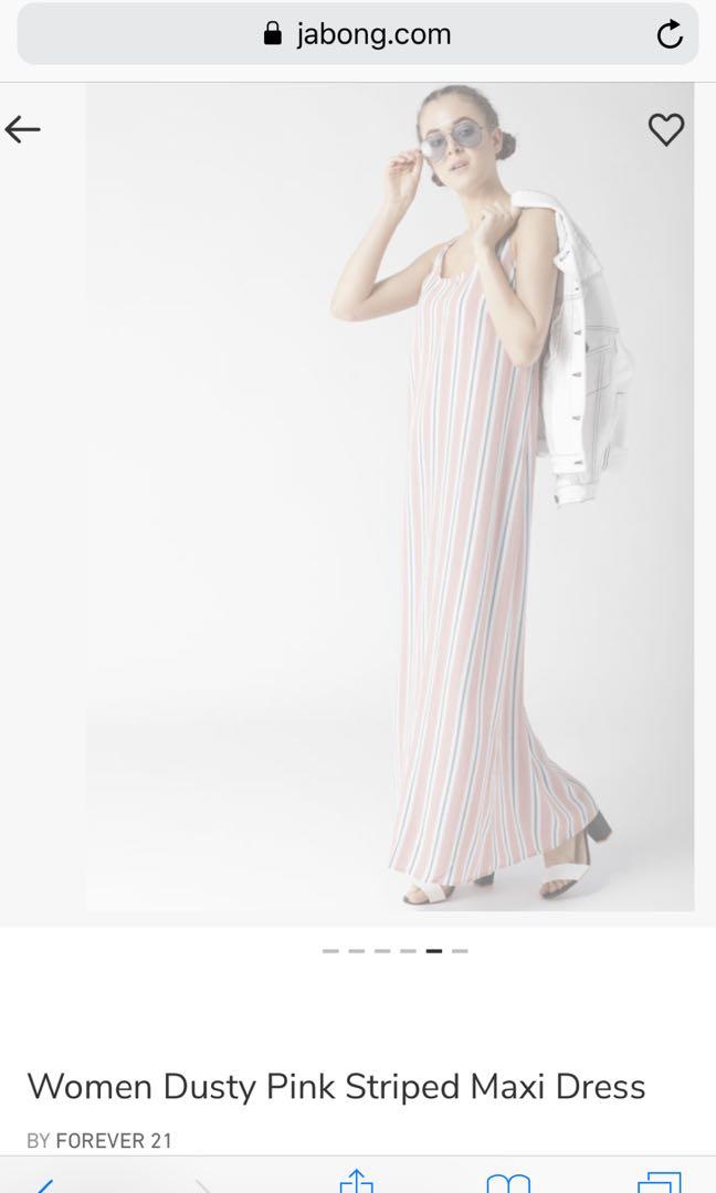 Forever 21 Dusty Pink Striped Maxi Dress Women s Fashion Dresses
