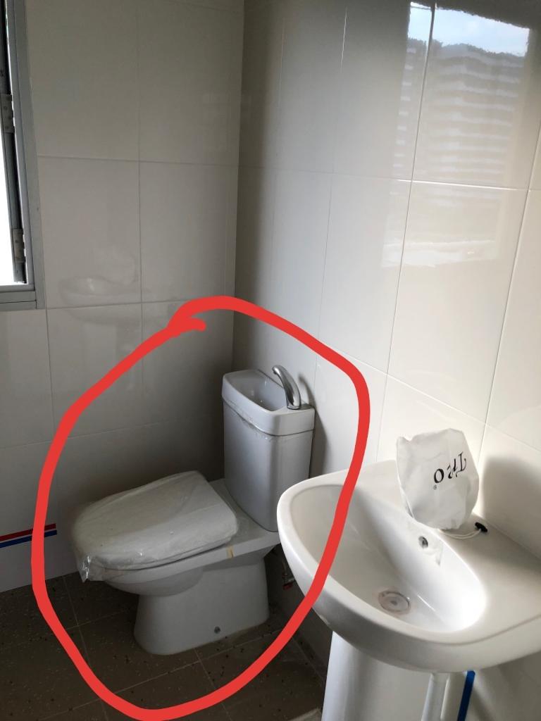 HDB Original EcoPedestal Toilet Bowl with tap on top, Furniture & Home