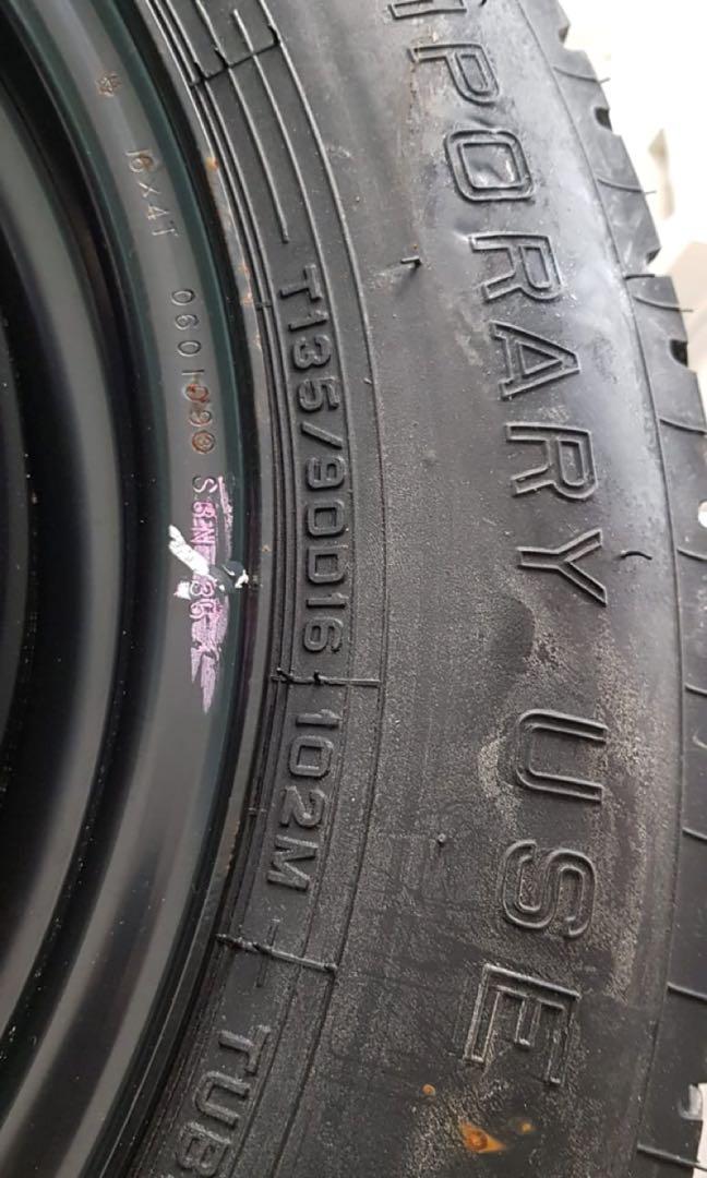 Honda Odyssey space saver spare tire and rim, Car Accessories, Tyres & Rims on Carousell