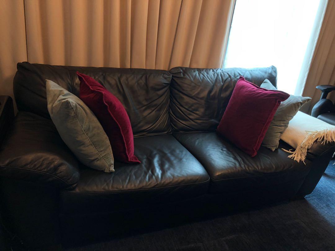 ikea genuine leather sofa