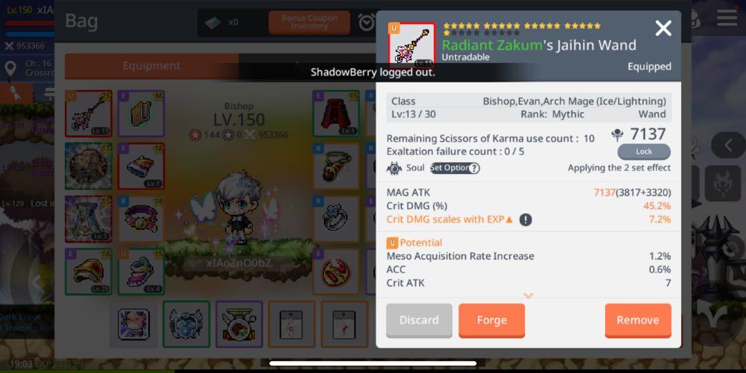 Maplestory M Asia 2 Zenith Level 150 Bishop Toys Games Video Gaming In Game Products On Carousell - maplestory evan shirt roblox