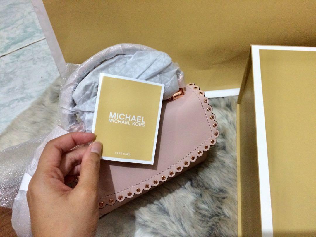 Michael Kors AVA Scalloped XS Leather Crossbody Truffle
