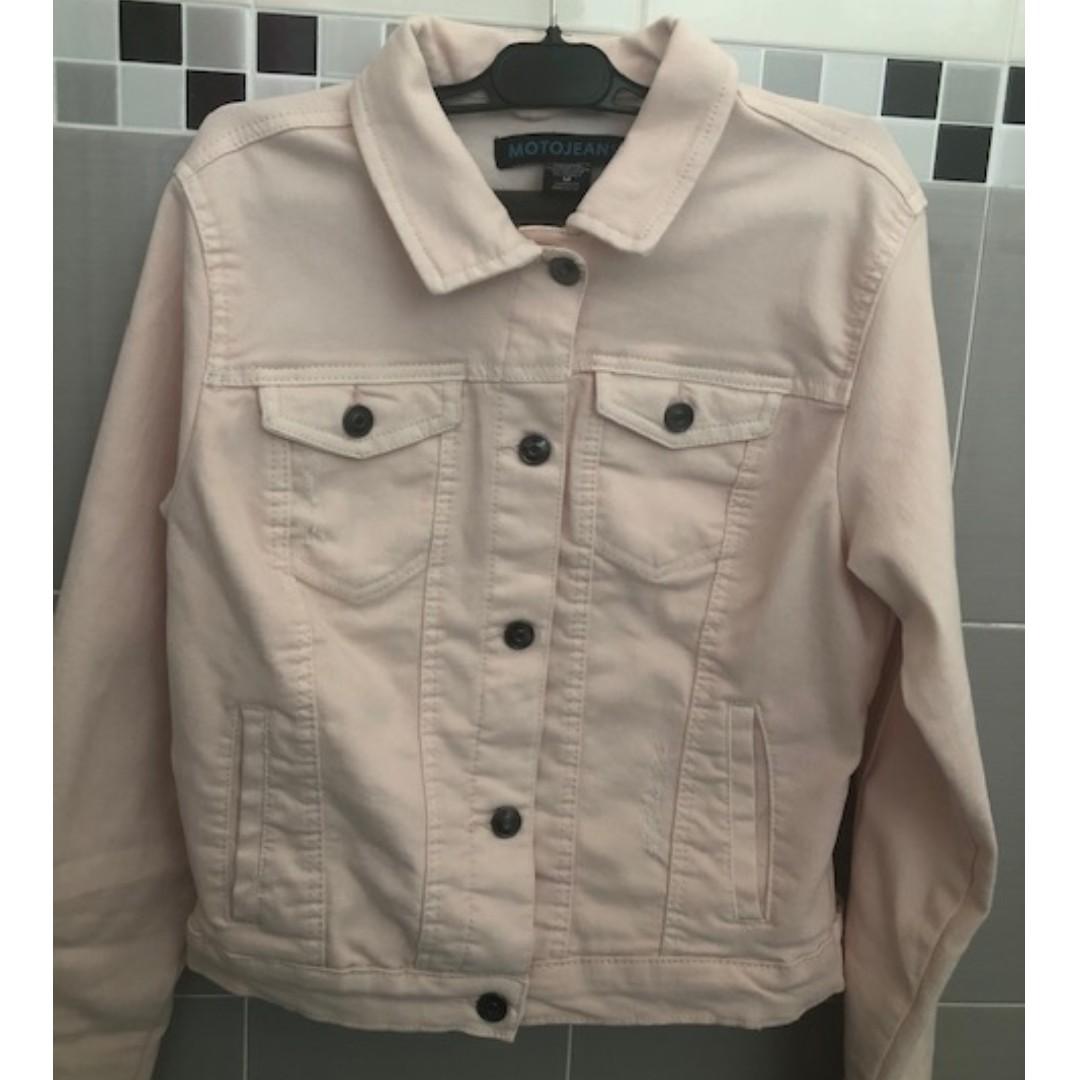 pastel pink jean jacket