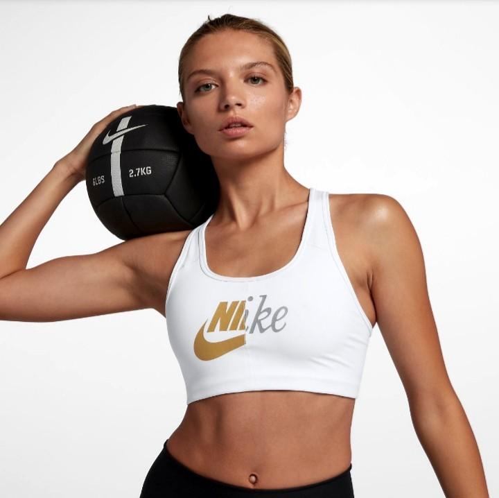 Gold nike top sports bra