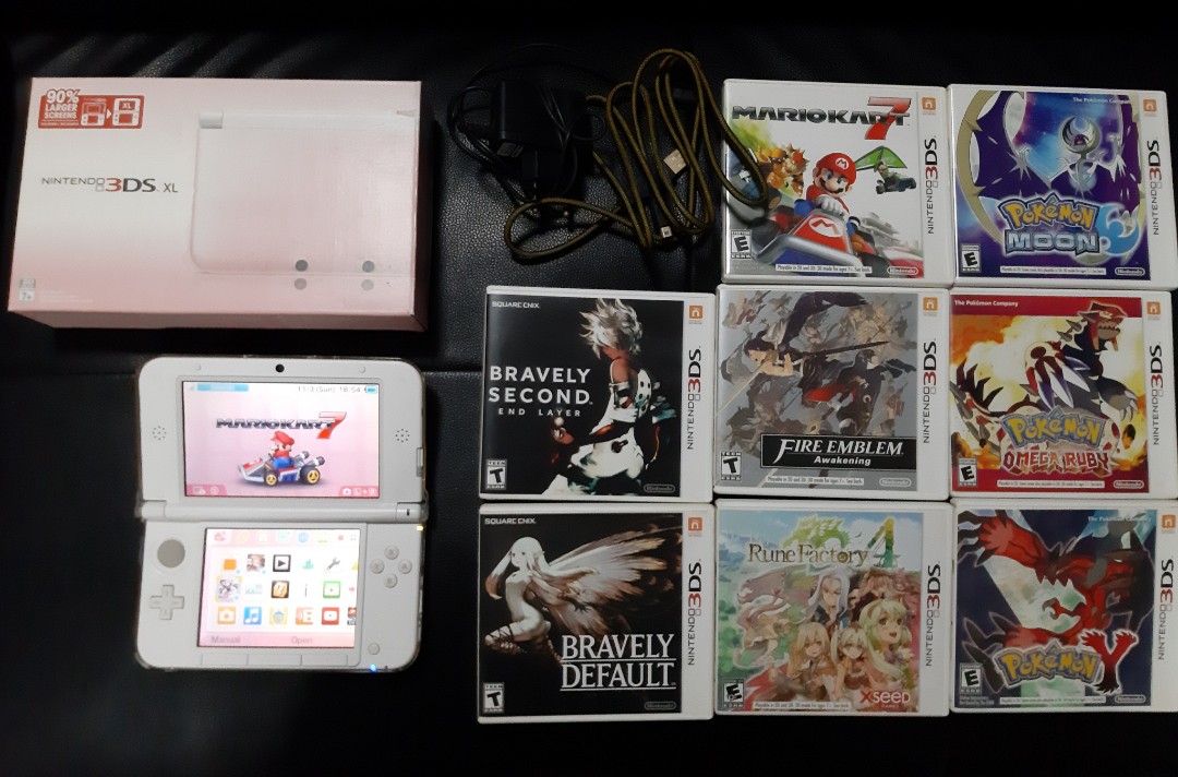 Nintendo 3ds Xl Pink White With 8 Games Video Gaming Video Game Consoles Nintendo On Carousell
