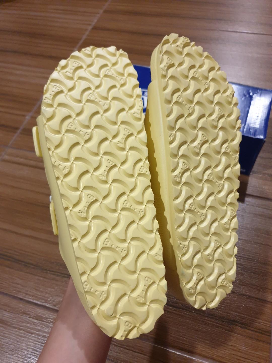 soft yellow birkenstocks