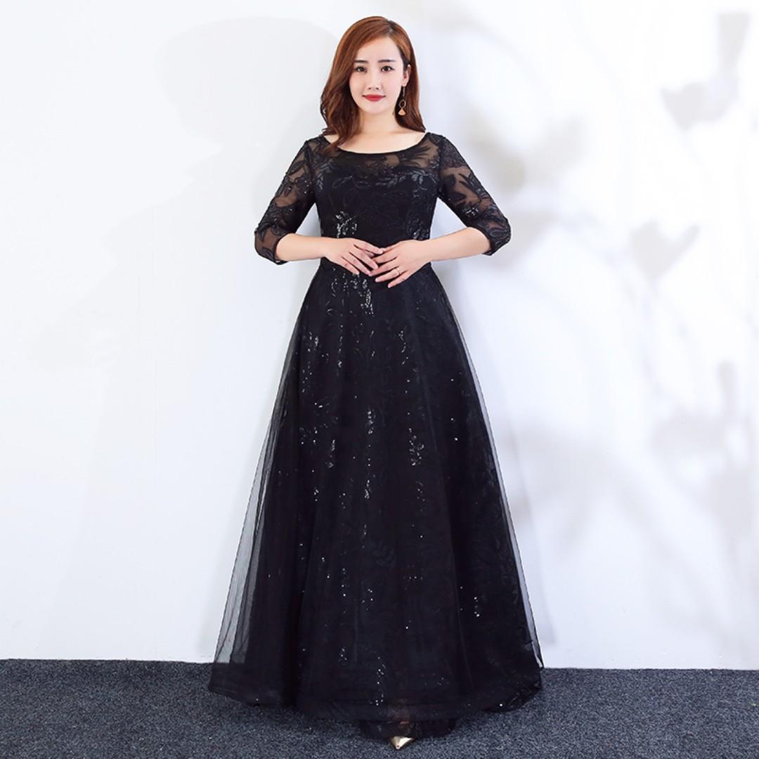 Pre Order Black Long Sleeve Sequin Evening Prom Dress Gown Plus Size Rbp1148 Women S Fashion Clothes Dresses Skirts On Carousell
