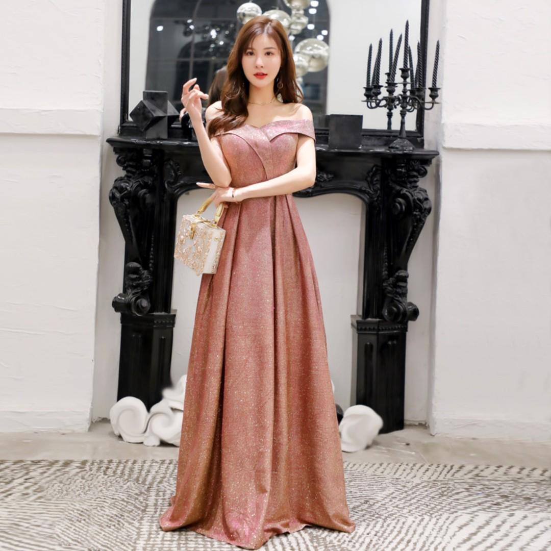 Gold evening store dresses plus size
