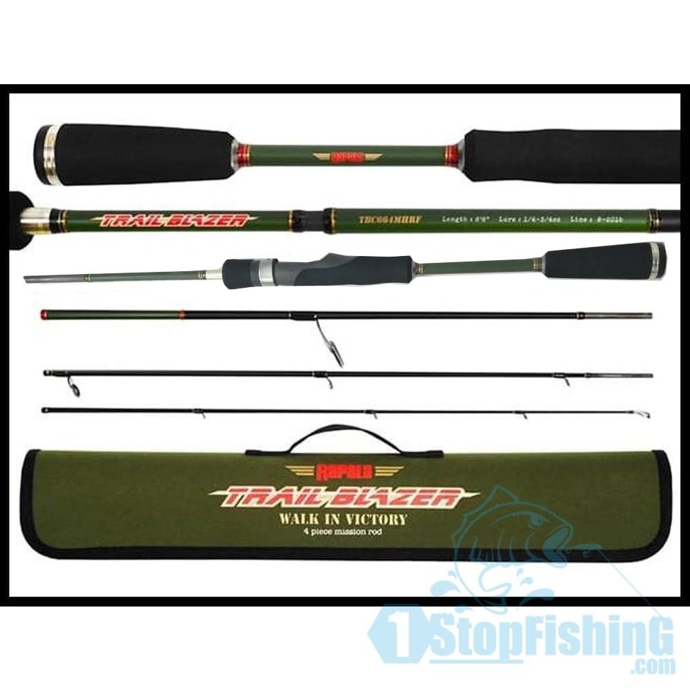 RAPALA Trail Blazer Monster Hunt Light Black Edition 4pc Spinning Fishing  Rod, Sports Equipment, Fishing on Carousell