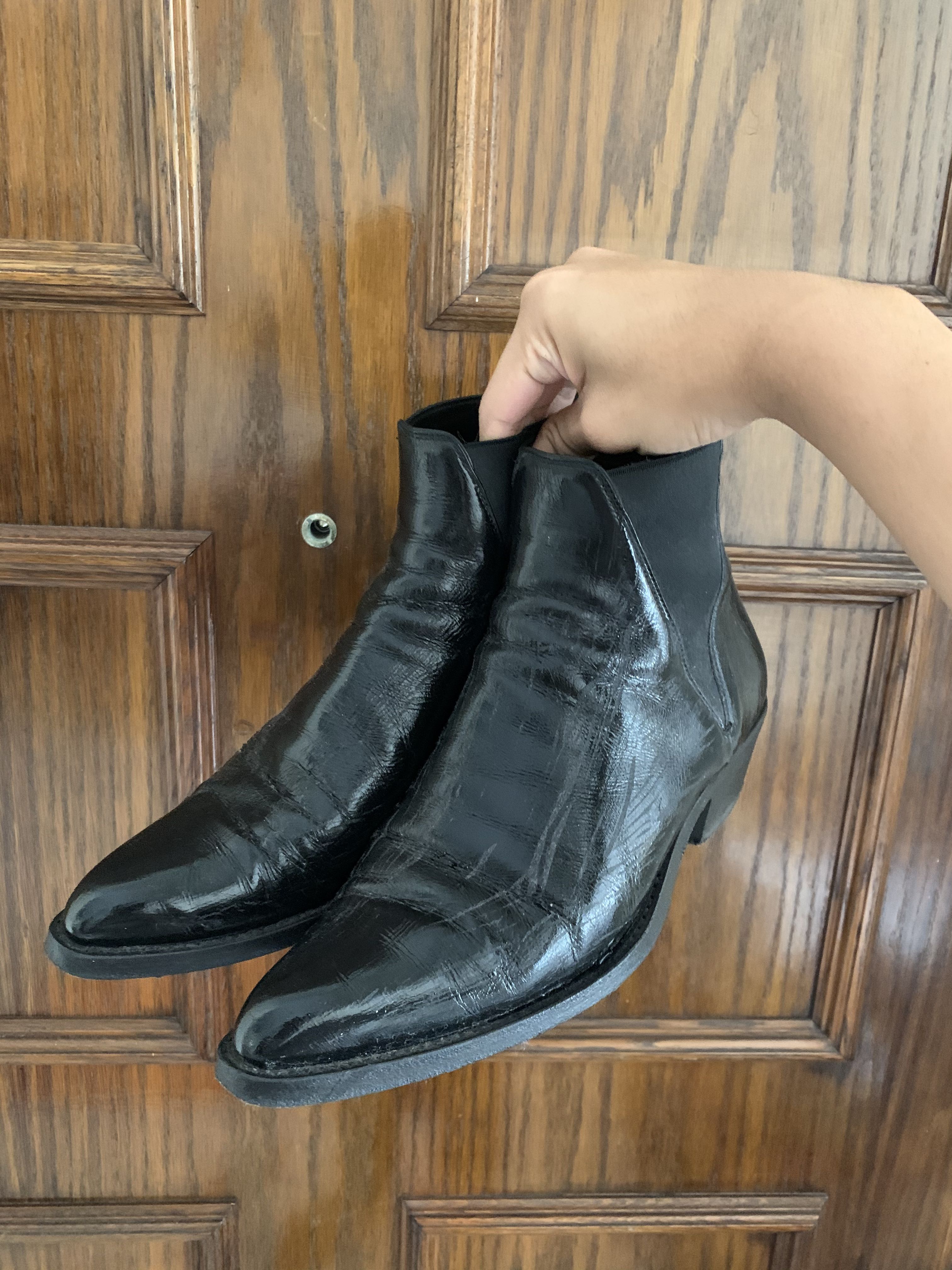 Saint Laurent Dakota Boot in Kangaroo style leather
