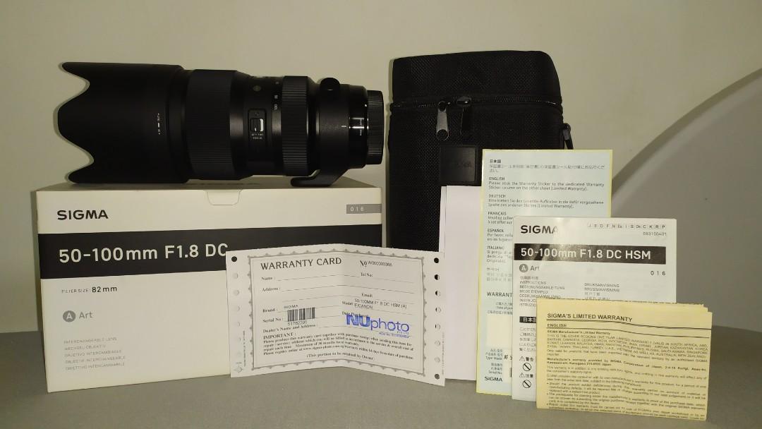 Sigma 50 100mm F1 8 Dc Hsm Art Lens Canon Mount Photography Lenses On Carousell