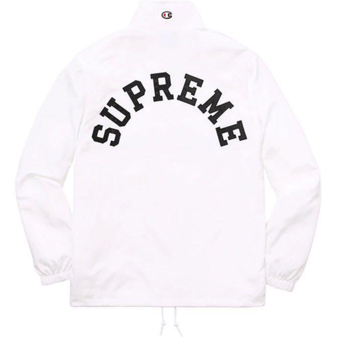 Supreme X Champion White Half ZIP Pullover M Men s Fashion Tops Sets Hoodies on Carousell