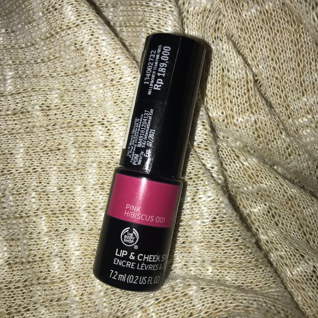 The Body Shop Lip & Cheek Stain Tint 001 Pink Hibiscus, Kesehatan