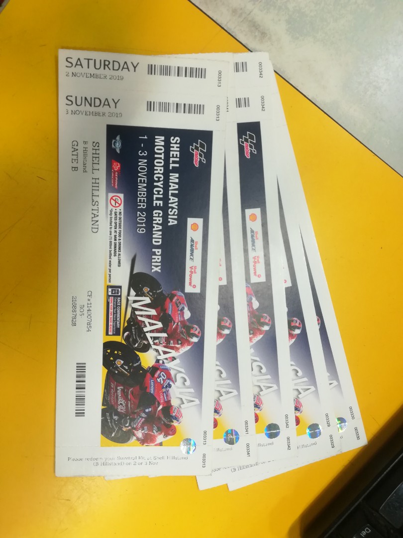 Ticket MotoGP Sepang Malaysia, Tickets & Vouchers, Local Attractions