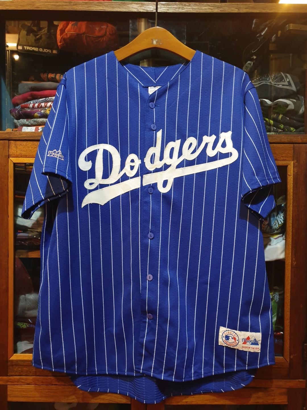 Vintage MLB Jersey Los Angeles Dodgers Pinstriped, Men's Fashion 