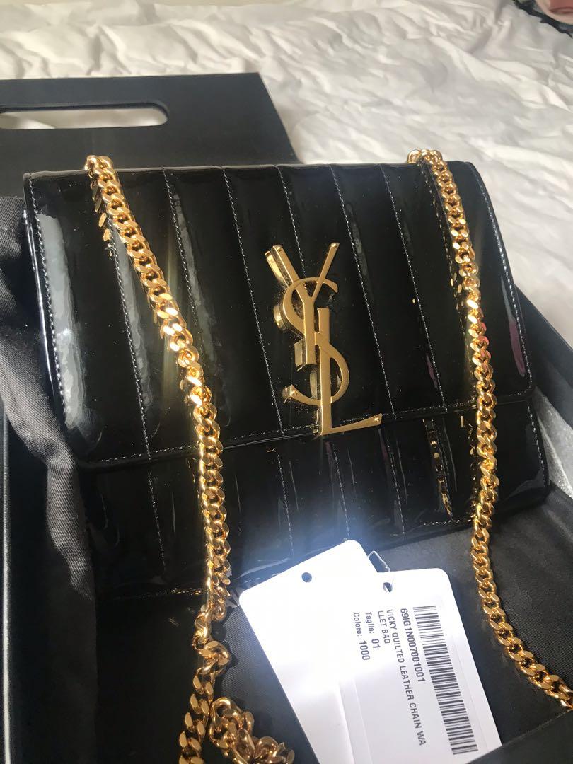 YSL Vicky Wallet on Chain, Luxury, Bags & Wallets on Carousell